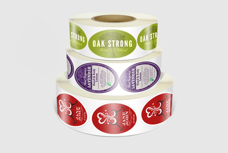 Custom oval roll labels