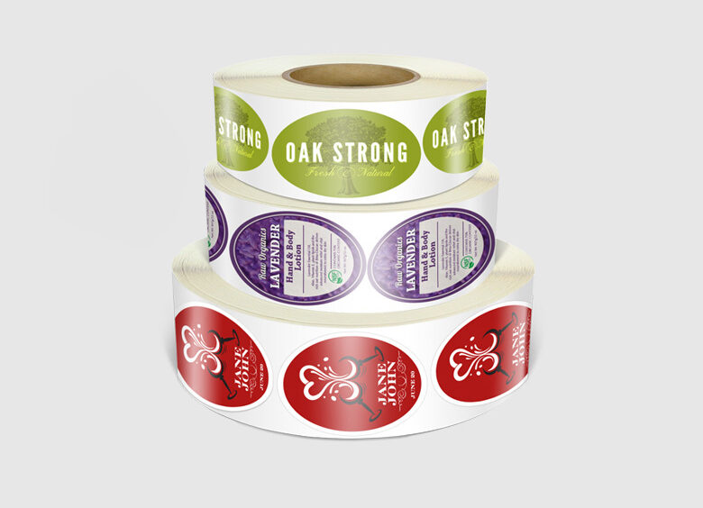 Custom oval roll labels