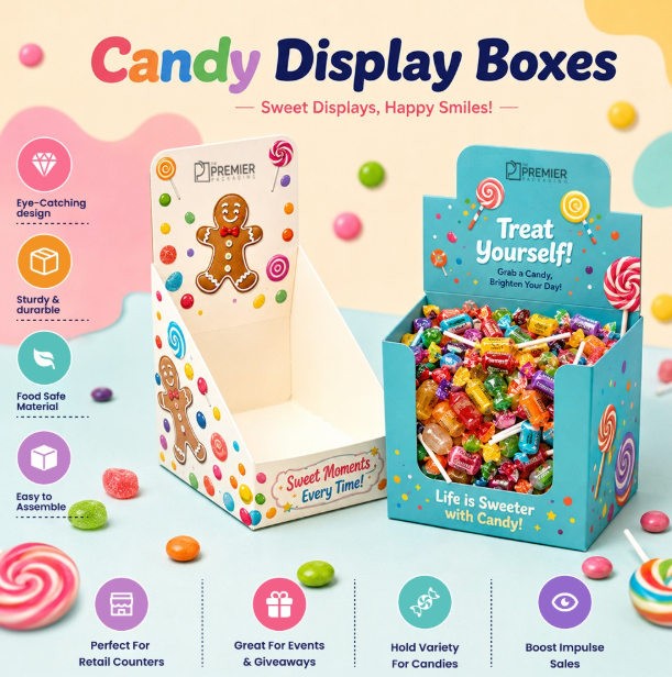 Personalized Candy Display Boxes from The Premier Packaging