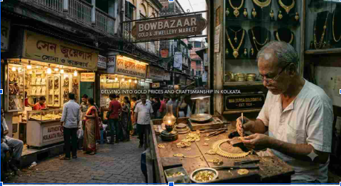 Handcrafted gold jewelry showcasing traditional Bengal filigree and meenakari work