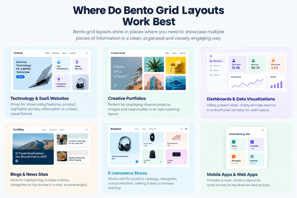 Best Uses for Bento Grid Layouts