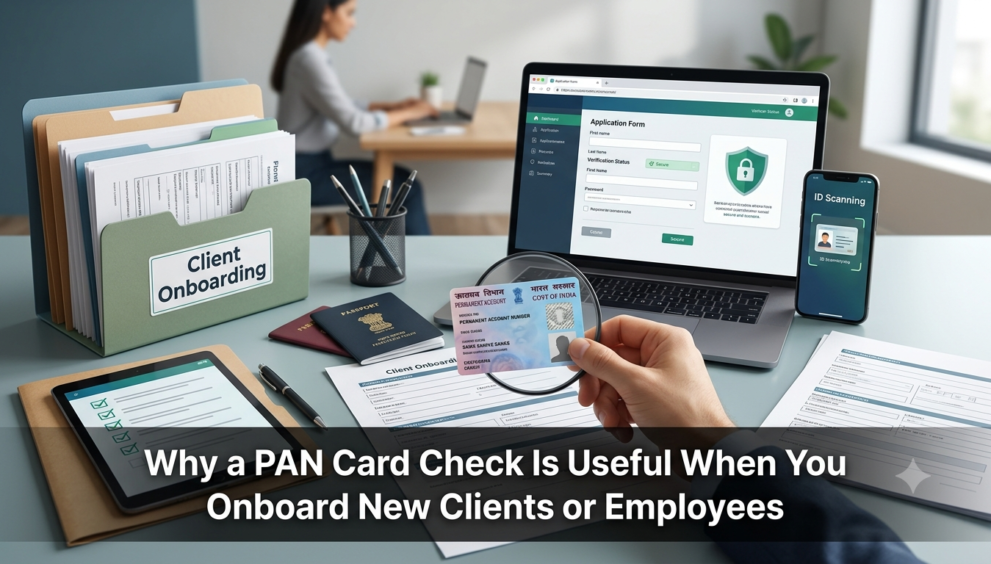 PAN card check for verifying client and employee details during onboarding