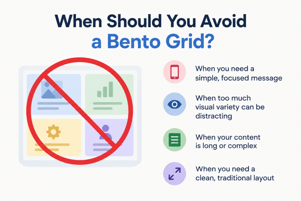 When to Avoid Bento Grid Layouts