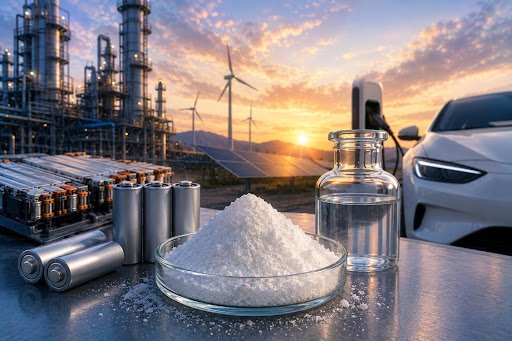 Lithium hydroxide price trend chart showing China and India FOB CIF rates May 2026